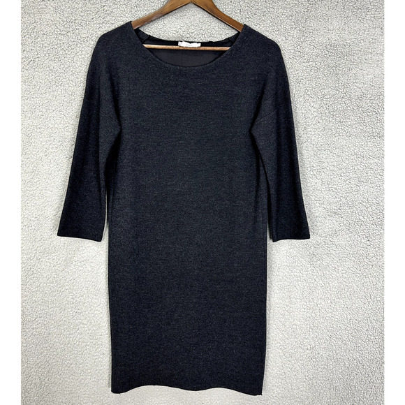Vince‎ Sweater Dress Womens Small Gray Mixed Media Wool Capsule Chic Minimalist - Picture 1 of 10